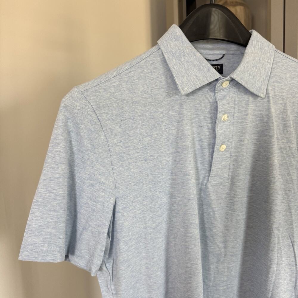 Faherty Movement Short Sleeve Cariff Blue Heather Polo Shirt XXL 2XL NEW - Picture 3 of 7